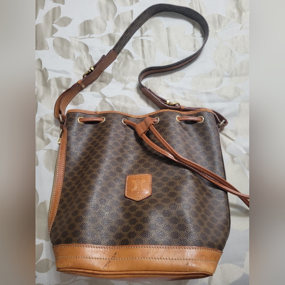 Celine Triomphe Macadam Bucket Bag